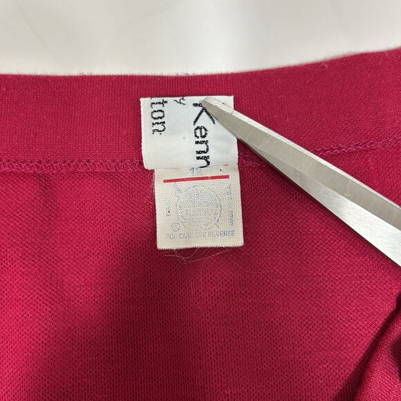 Vtg JAMES KENROB by Dalton Pink Knot Skirt Suit Open Jacket Lined Sz 14 Skirt 12 - Picture 12 of 14